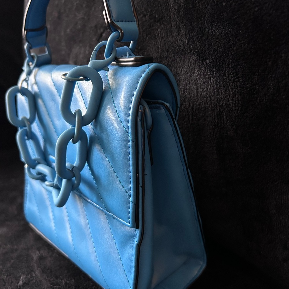 ALDO Sky Blue Quilted Chain-Handle Crossbody Bag - Picture 3 of 7